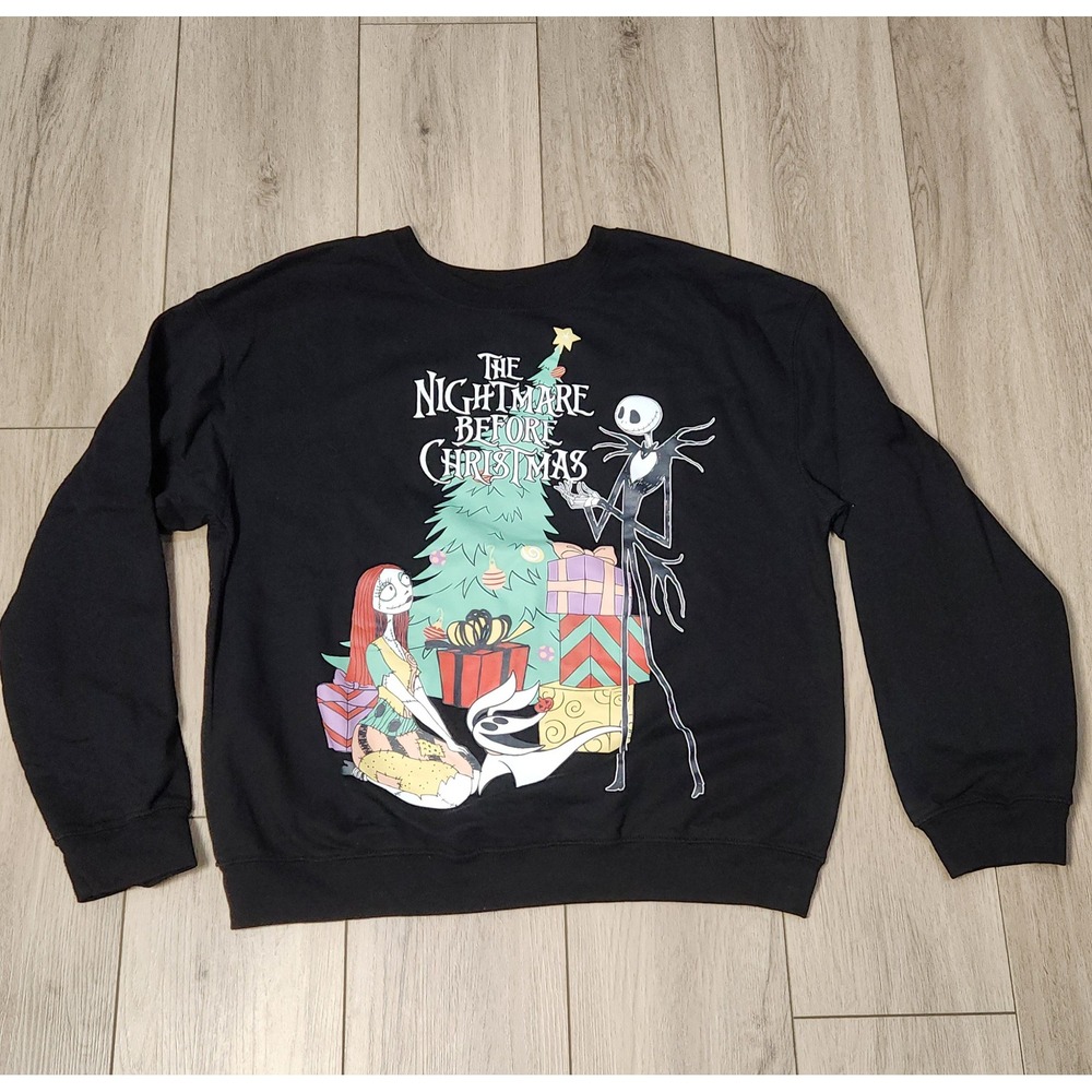 Disney Nightmare Before Christmas Youth XL 15-17 Sweatshirt Jack Sally Black